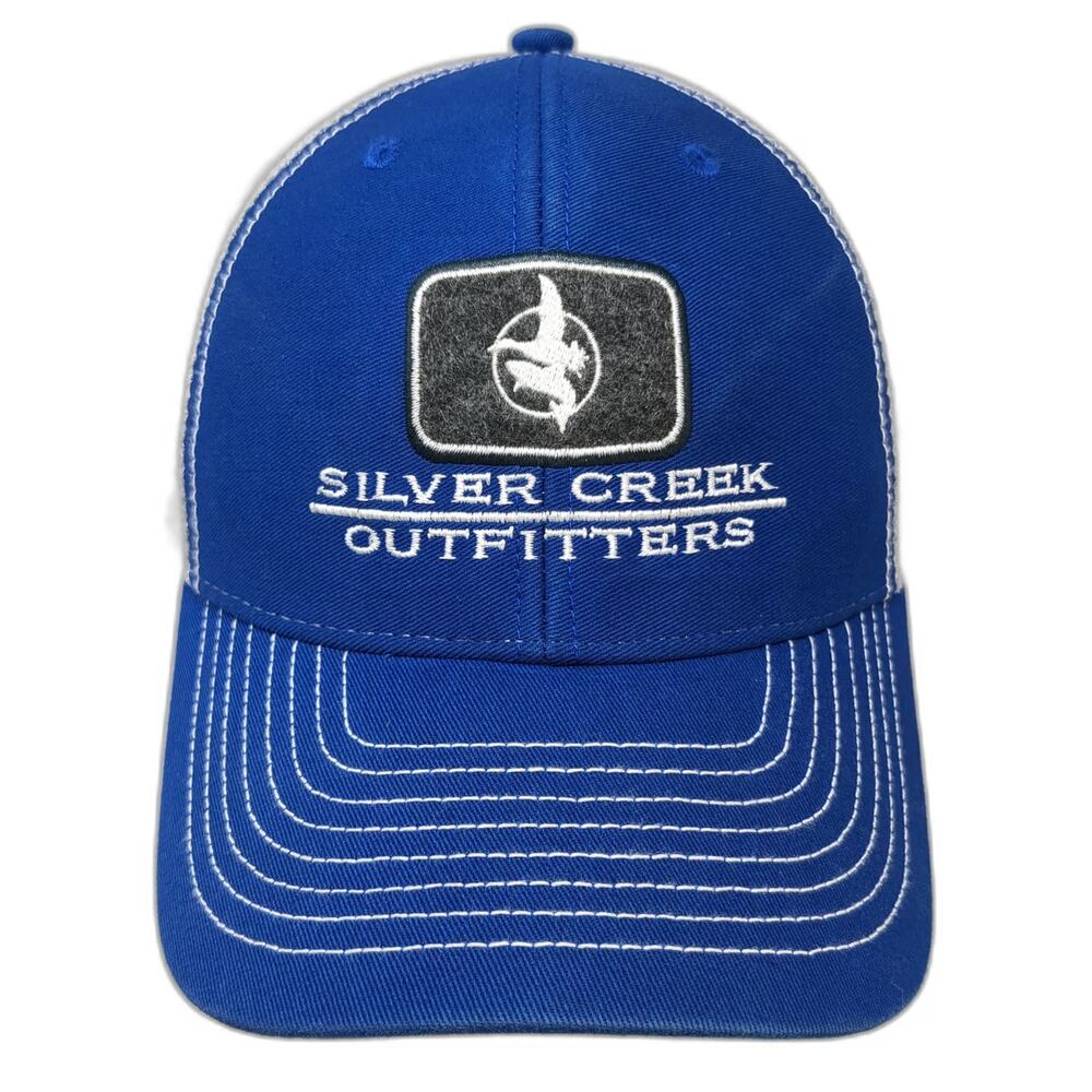 Ouray Silver Creek Outfitters Fishing Trucker Hat Blue White One Size Snapback